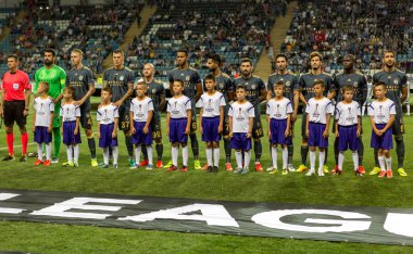 Odessa, Ukrayna - 15 Eylül 2016: Uefa Avrupa Ligi grup aşamasında Zarya Lugansk - Fenerbahçe Istanbul - Turtsiya.1: 1. açılış turnuva. Sanatçısını Fenerbahçe futbol kulübü
