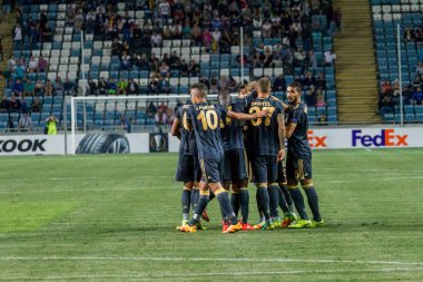 Odessa, Ukrayna - 15 Eylül 2016: Uefa Avrupa Ligi grup aşamasında Zarya Lugansk - Fenerbahçe Istanbul - Turtsiya.1: 1. açılış turnuva. Sanatçısını Fenerbahçe futbol kulübü