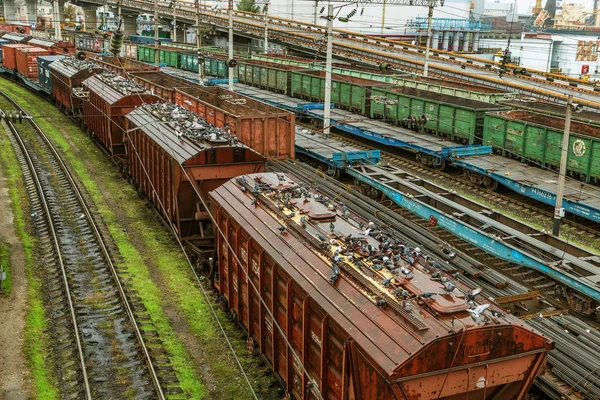 Odessa Ukraine October 2016 Freight Train Branch Station Rail Transportation — Stock Photo, Image