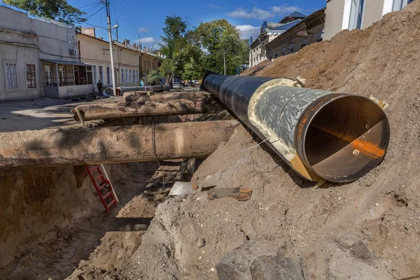 Odessa Ucraina Settembre 2016 Importante Revisione Sostituzione Dei Principali Tubi — Foto Stock