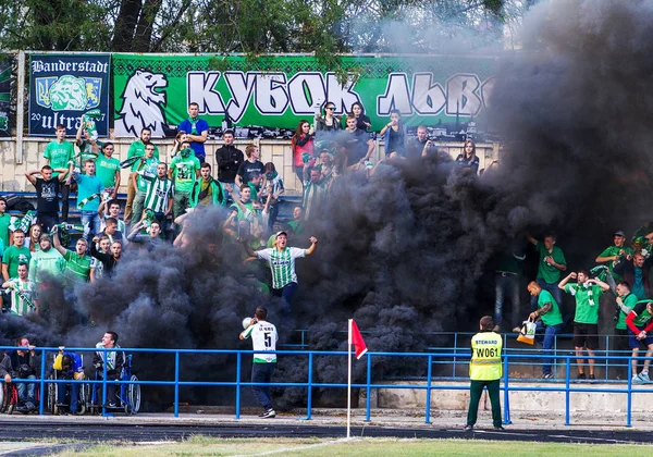 Odessa Ucrania Septiembre 2016 Los Aficionados Fútbol Los Espectadores Las — Foto de Stock