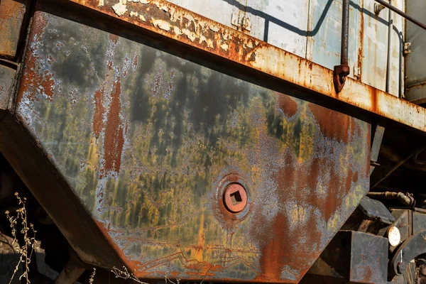 Oude Roestige Treinlocomotief Gegooid Uitsluiting Zone Van Tsjernobyl Zone Van — Stockfoto
