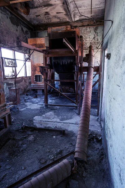 Starý Opuštěný Průmyslová Budova Cementárny Černobyl Ruiny Staré Továrny Nesmysl — Stock fotografie