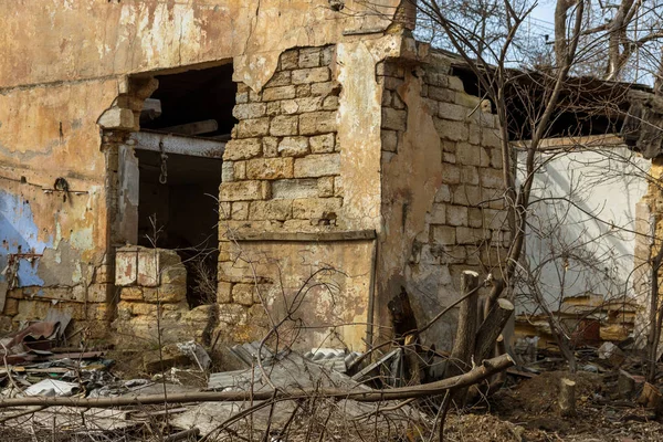 Antigo Edifício Produção Abandonado Planta Chernobyl Ruínas Velha Fábrica Lixo — Fotografia de Stock