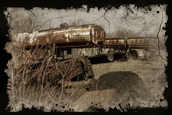 Viejo Camión Cisterna Oxidado Para Gasolina Lanza Viejo Tecnoparque Chernobyl —  Fotos de Stock