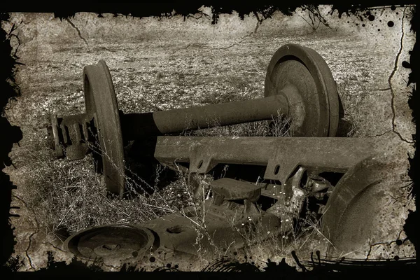 Vecchia Locomotiva Arrugginita Lanciata Nella Zona Esclusione Chernobyl Zona Alta — Foto Stock