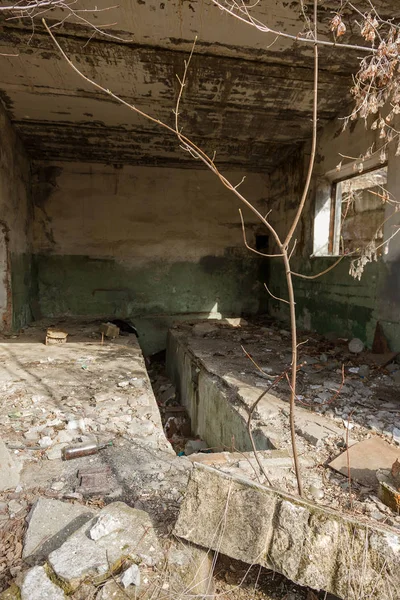 Oude Verlaten Gebouw Van Productie Van Plant Tsjernobyl Ruïnes Van — Stockfoto