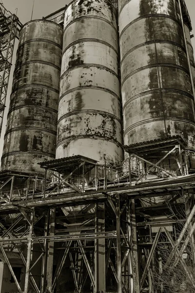 Old Abandoned Industrial Building Cement Plant Chernobyl Ruins Old Factory — Stock Photo, Image