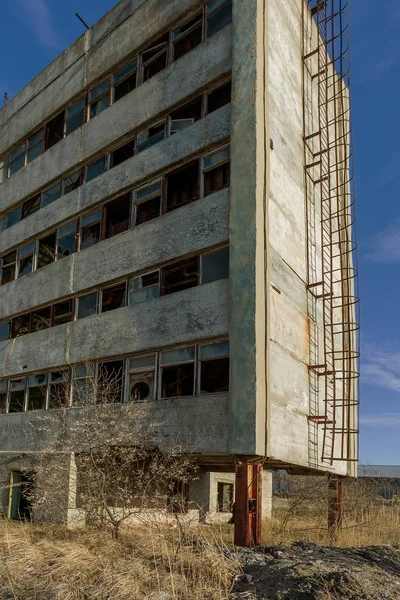 Antigo Edifício Industrial Abandonado Fábrica Cimento Chernobyl Ruínas Uma Antiga — Fotografia de Stock