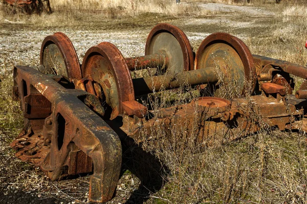 Vieja Locomotora Oxidada Lanzada Zona Exclusión Chernobyl Zona Alta Radiactividad —  Fotos de Stock