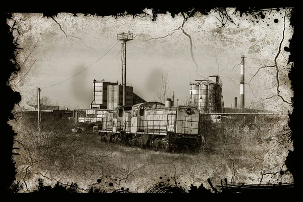 Velha Locomotiva Enferrujada Lançada Zona Exclusão Chernobyl Zona Alta Radioatividade — Fotografia de Stock