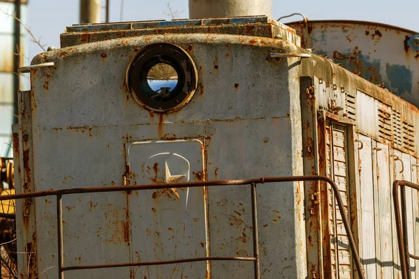 Eski Paslı Tren Lokomotifi Dışlama Çernobil Bölgesi Atılmış Bölge Yüksek — Stok fotoğraf