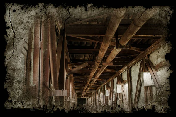 Παλιό Εγκαταλελειμμένο Βιομηχανικό Κτίριο Του Εργοστασίου Του Τσερνομπίλ Ερείπια Από — Φωτογραφία Αρχείου