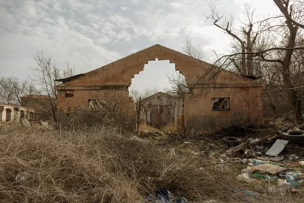 Antigo Edifício Produção Abandonado Planta Chernobyl Ruínas Velha Fábrica Lixo — Fotografia de Stock