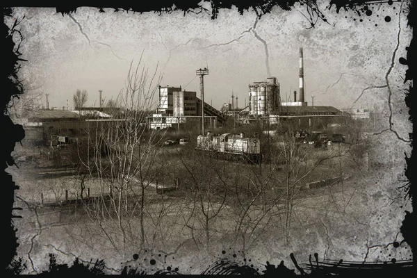 Stary Zardzewiały Pociąg Lokomotywy Wrzucony Wykluczenia Strefa Czarnobyla Strefa Wysokiej — Zdjęcie stockowe