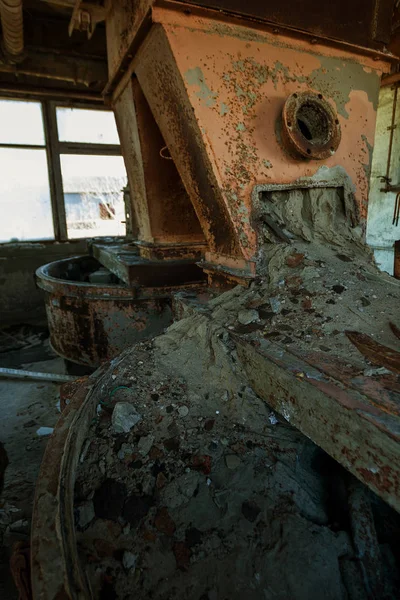 Antigo Edifício Industrial Abandonado Fábrica Cimento Chernobyl Ruínas Uma Antiga — Fotografia de Stock