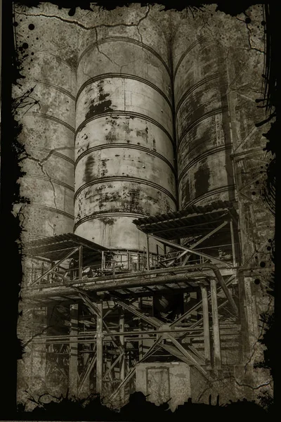 Antigo Edifício Industrial Abandonado Fábrica Cimento Chernobyl Ruínas Uma Antiga — Fotografia de Stock