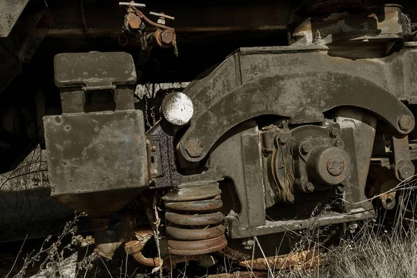 Vecchia Locomotiva Arrugginita Lanciata Nella Zona Esclusione Chernobyl Zona Alta — Foto Stock