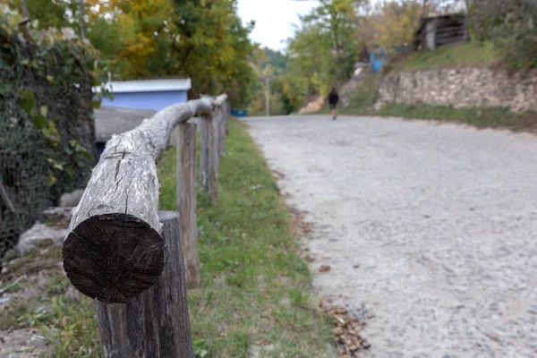 Сільських Подання Бідні Українського Села Старою Дерев Яною Паркан Сільській — стокове фото