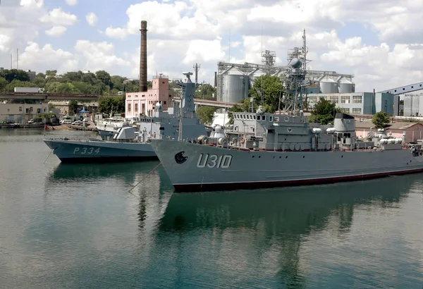 Odessa Ukraine July Naval Patrol Ships Moored Harbor Odessa Grain — Stock Photo, Image