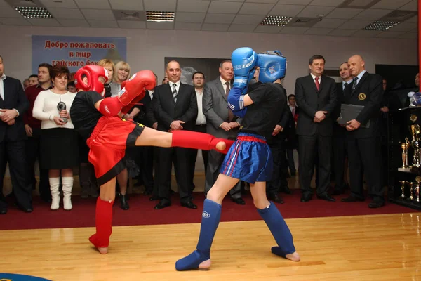 Odessa Ucrânia Março 2011 Apresentações Demonstração Atletas Boxe Tailandês Entre — Fotografia de Stock