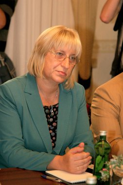 오데사, 우크라이나-2010 년 9 월 4 일: tsetska tsacheva dangovska 대통령 공식 방문, 오데사, 우크라이나에서에서 2010 년 9 월 4 일에 불가리아의 국회. 