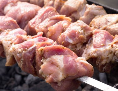 ham Marine Kebab, Barbekü. seçici odak fotoğraf