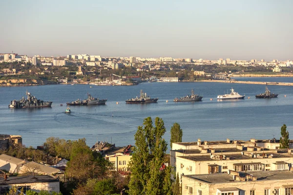 Maggio 2015 Marine Parade Warships Russian Black Sea Fleet Giorno — Foto Stock