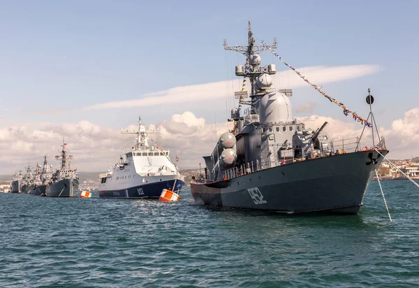 Maio 2015 Navios Guerra Desfile Marítimo Frota Russa Mar Negro — Fotografia de Stock