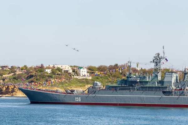 Maggio 2015 Marine Parade Warships Russian Black Sea Fleet Giorno — Foto Stock