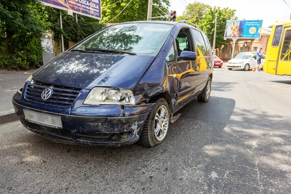 Одеса Україна Червня 2018 Автомобільні Аварії Аварії Вулиці Пошкоджених Автомобілів — стокове фото