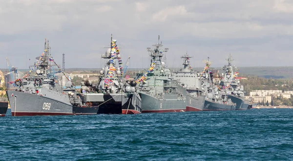 Maggio 2015 Marine Parade Warships Russian Black Sea Fleet Giorno — Foto Stock