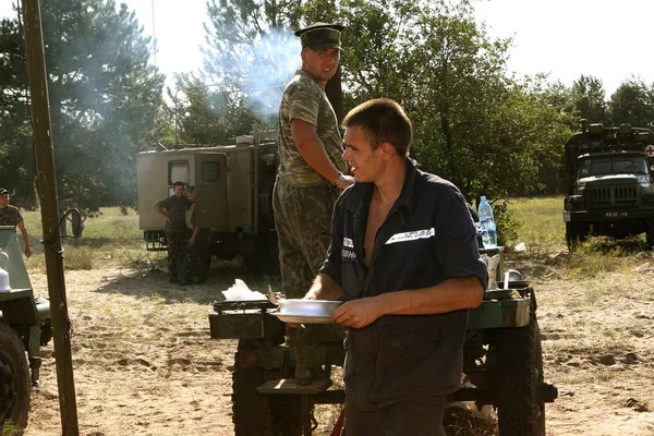 Odessa Ukraine August 2007 Archive Ukrainian Army Feeds Field Military — Zdjęcie stockowe