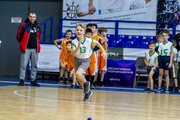 Oděsa Ukrajina Prosince 2018 Malé Děti Hrát Basketbal Účastnit Dětských — Stock fotografie