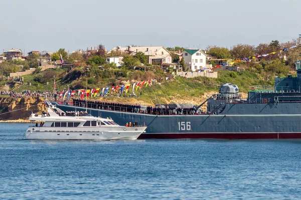 Mayo 2015 Marine Parade Warships Russian Black Sea Fleet Día — Foto de Stock