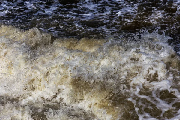 Bir Fırtına Sırasında Dalgalar Deniz Ağır Derin Deniz Dalgaları Ile — Stok fotoğraf
