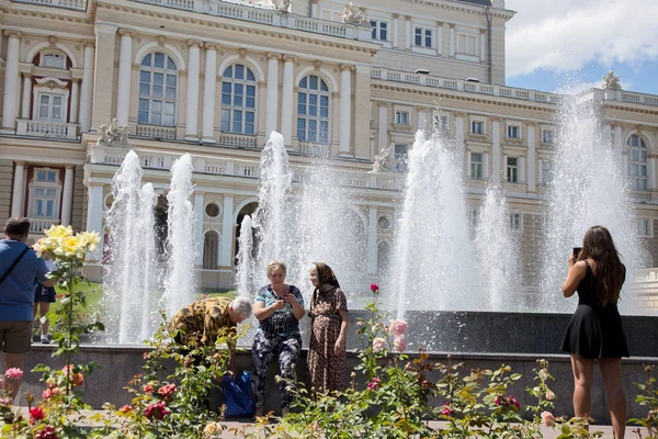 Odessa Ukraine Circa 2017 City Fountain Fountain City Park Hot — Stock Photo, Image