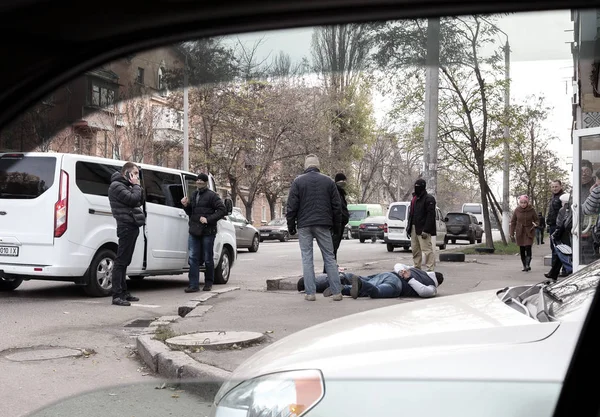 Odessa Ukraine Novembro 2017 Grupo Especial Policiais Ação Para Prender — Fotografia de Stock