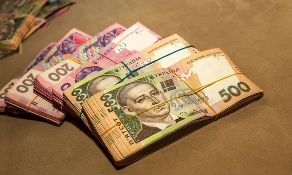Many Ukrainian Money Hryvnia Handcuffs Money Corruption Ukraine Fight Corruption — Stock Photo, Image