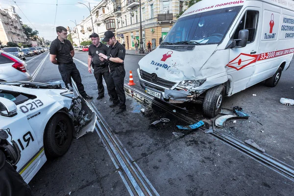 Одеса Україна Липня 2016 Аварії Аварії Вулиці Поліції Екіпажу Поліція — стокове фото