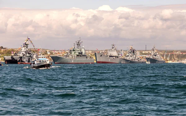 Maggio 2015 Marine Parade Warships Russian Black Sea Fleet Giorno — Foto Stock