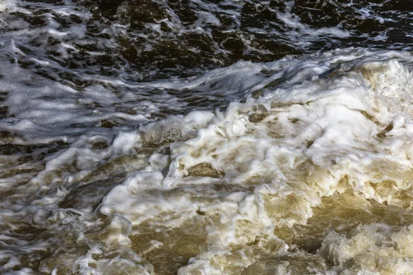 Mořské Vlny Během Bouře Těžké Hluboké Mořské Vlny Bílou Pěnou — Stock fotografie