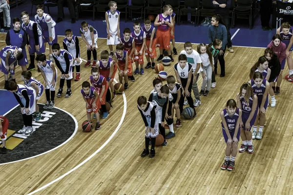 Odessa Ukraine Décembre 2018 Jeunes Enfants Jouent Basket Ball Participent — Photo