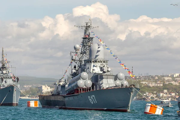 Maggio 2015 Marine Parade Warships Russian Black Sea Fleet Giorno — Foto Stock