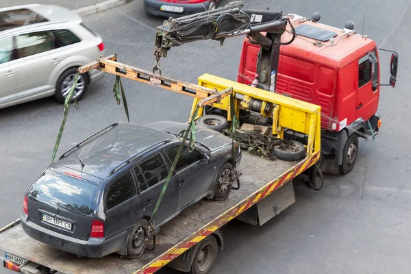 Odessa Ukraine Setembro 2017 Policiais Trânsito Rua Para Pegar Carro — Fotografia de Stock