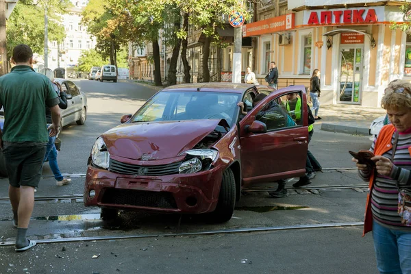 Odessa Ucrania Septiembre 2017 Accidente Automovilístico Carretera Accidente Tráfico Calle — Foto de Stock