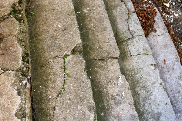 Een Oude Open Buitentrap Steen Cement Trappen Van Oude Trap — Stockfoto