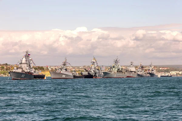 Maio 2015 Navios Guerra Desfile Marítimo Frota Russa Mar Negro — Fotografia de Stock