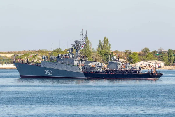 Maio 2015 Navios Guerra Desfile Marítimo Frota Russa Mar Negro — Fotografia de Stock