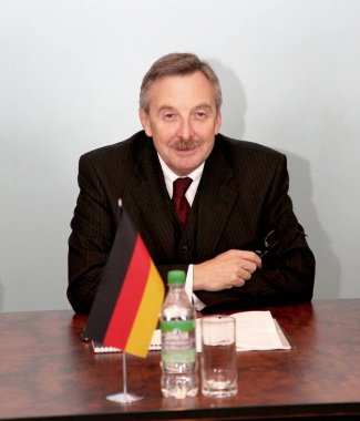 Odessa, Ukrayna - ö. 4 Ekim 2010: Büyükelçi olağanüstü ve donatory Almanya federal Cumhuriyeti Ukrayna, dr. hans-Jürgen heimsoeth, 4 Ekim 2010 tarihinde odessa, Ukrayna. 